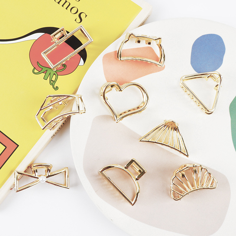 Small Minimalist Hair Claw Cli - Gold 6138 ulasan dan harga