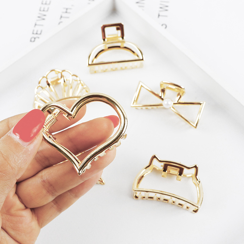 Small Minimalist Hair Claw Cli - Gold 6138 ulasan dan harga