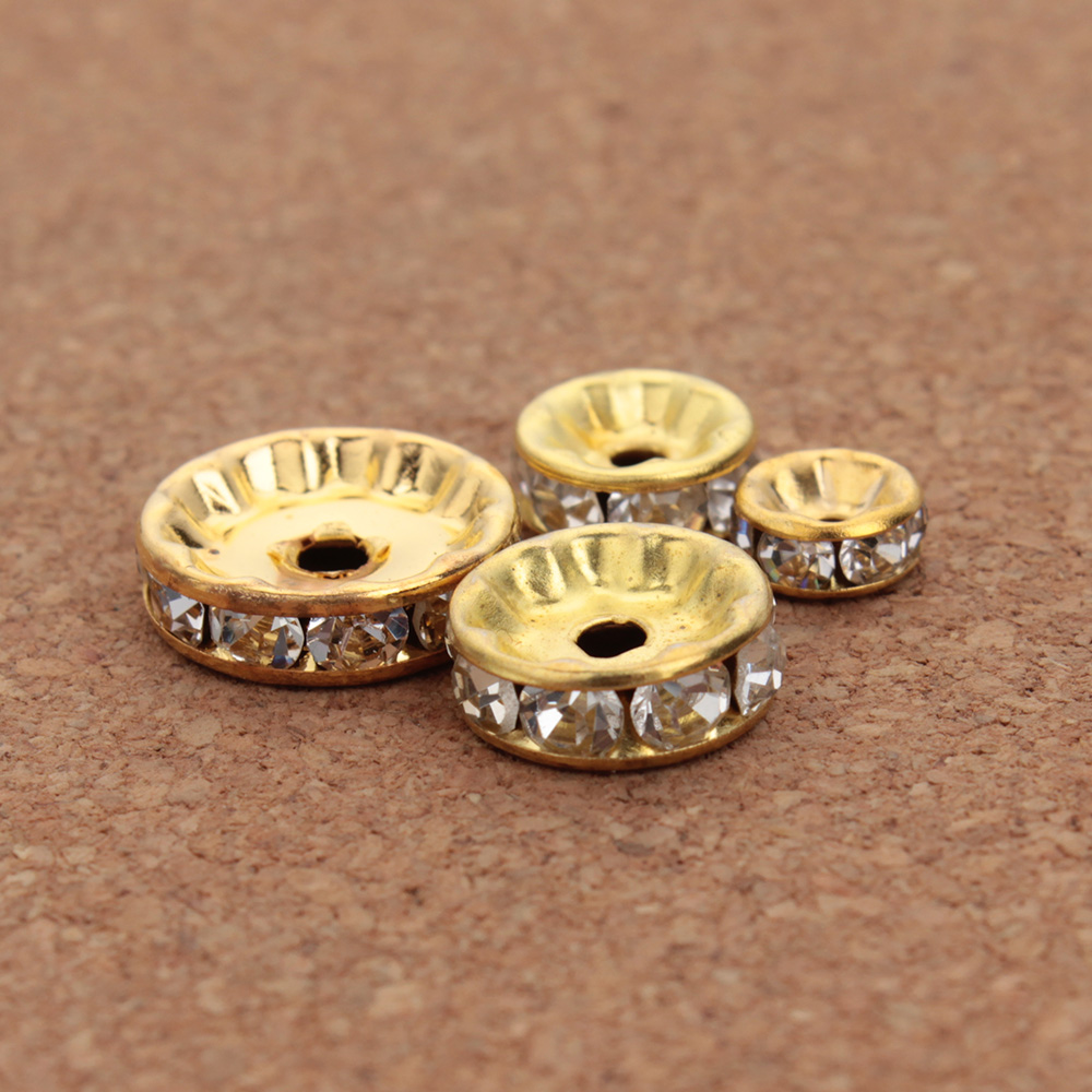 50pcs 4 6 8 10 12mm Rhinestone - Gold 6138 ulasan dan harga